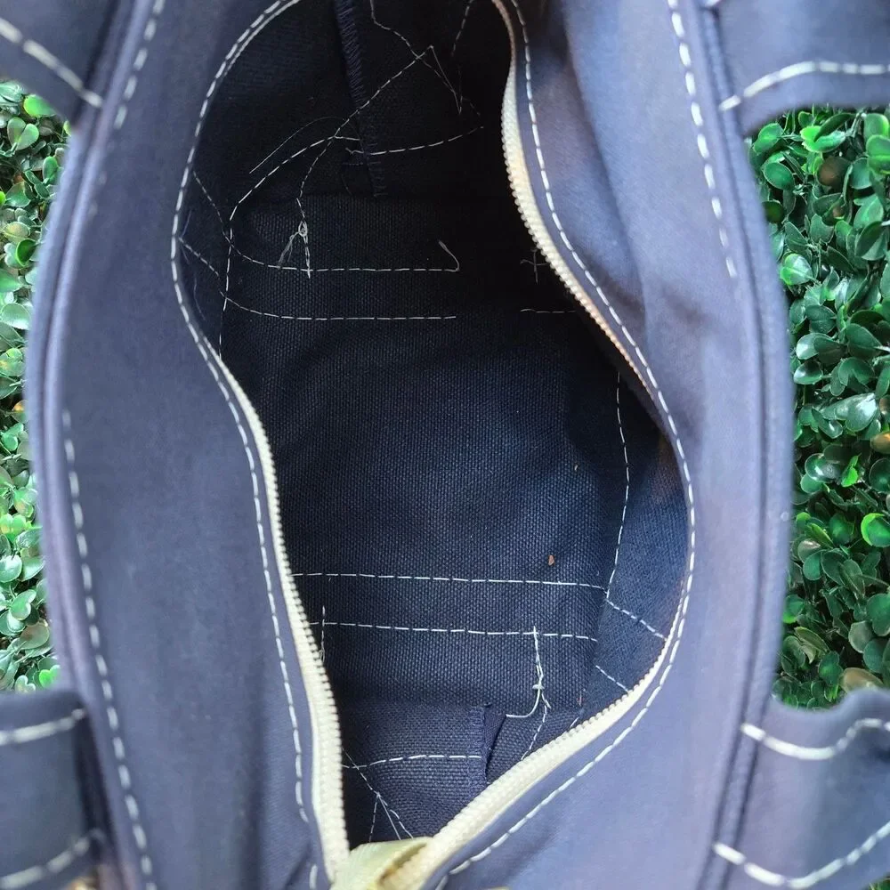 Vintage LL Bean Boat and Tote Mini Canvas Beaner Tote in Navy and Yellow - Picture 5 of 5